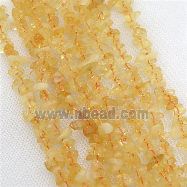 yellow Citrine chip beads