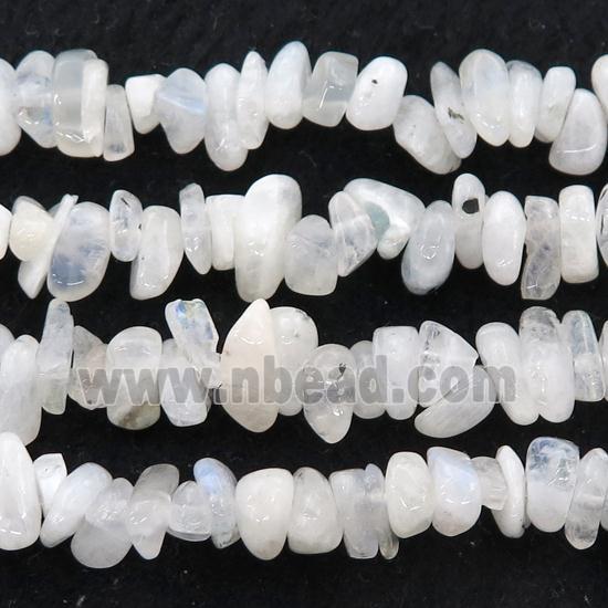 white MoonStone chip beads