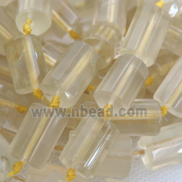 Lemon Quartz beads, faceted tube