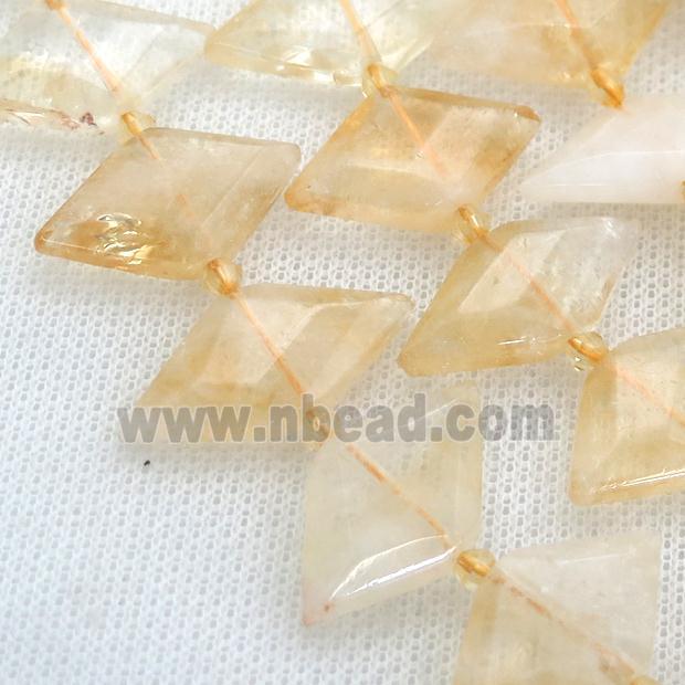 yellow Citrine rhombic beads