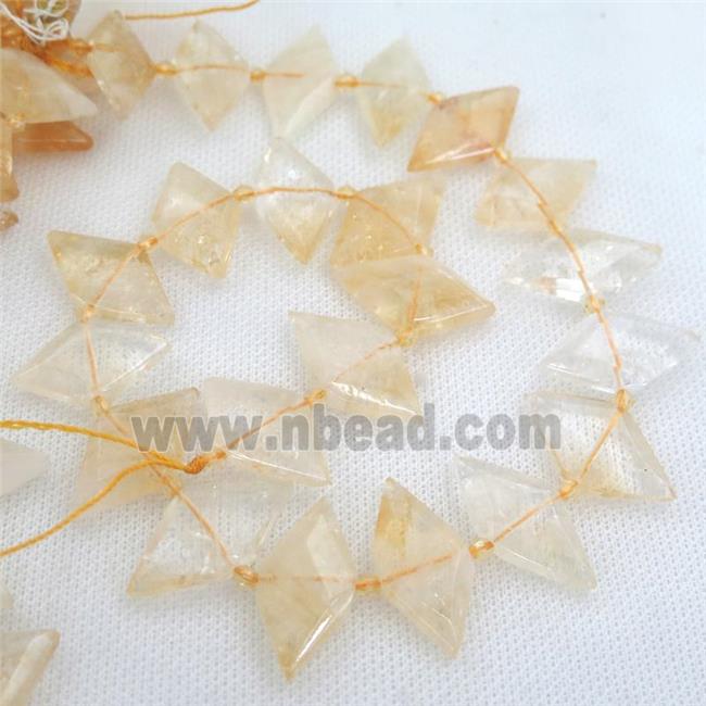 yellow Citrine rhombic beads