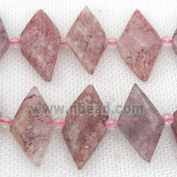 StrawberryQuartz rhombic beads