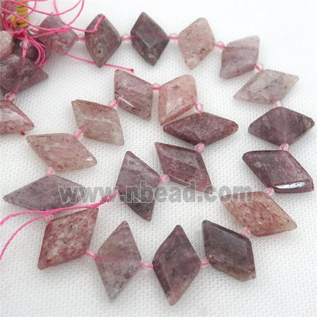 StrawberryQuartz rhombic beads