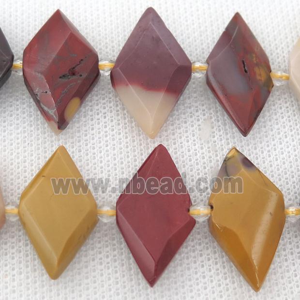 Mookaite rhombic beads