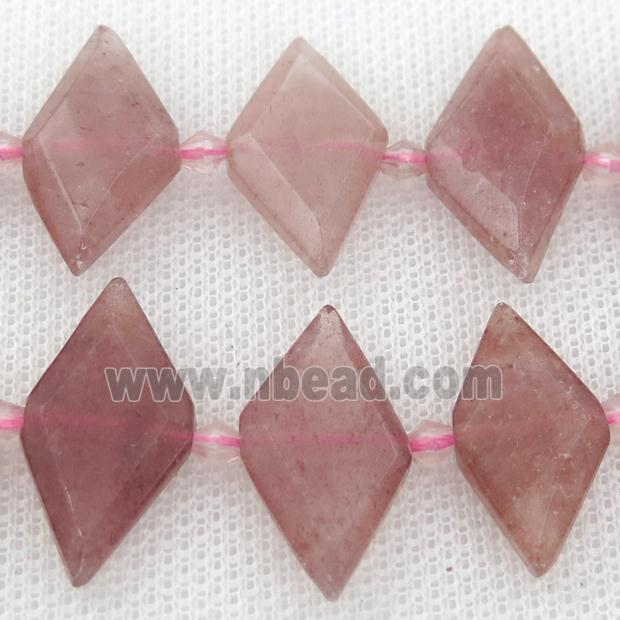 Strawberry Quartz rhombic beads