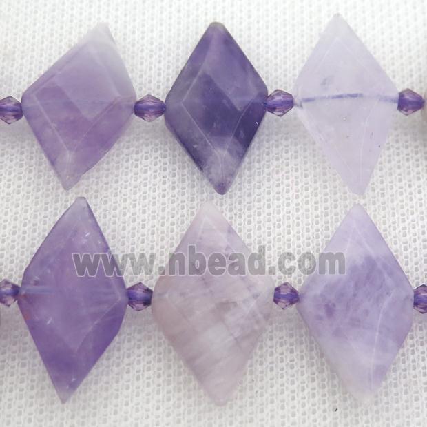 purple Chalcedony rhombic beads