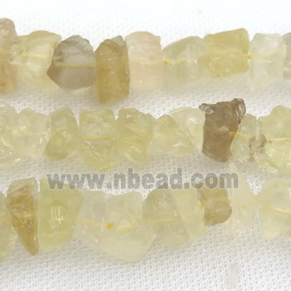 raw Lemon Quartz nugget chip beads