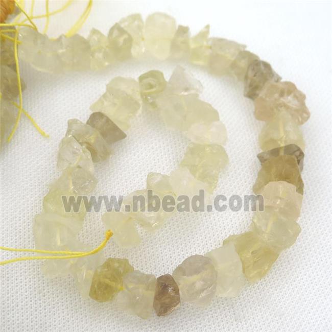 raw Lemon Quartz nugget chip beads