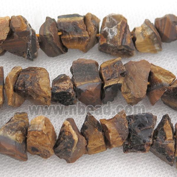 raw Tiger eye stone chip beads, freeform