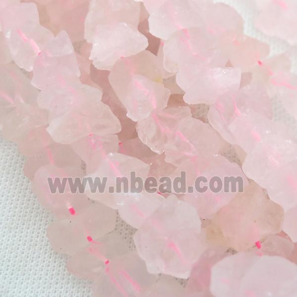 Rose Quartz chip beads, freeform