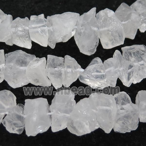 Clear Quartz chip beads, freeform, rough