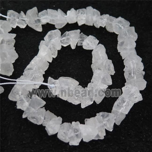 Clear Quartz chip beads, freeform, rough