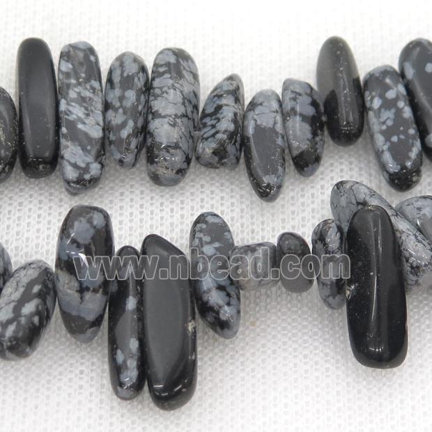 black Snowflake Jasper chip beads