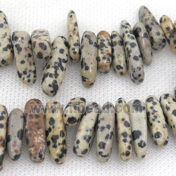 black Dalmatian Jasper chip beads