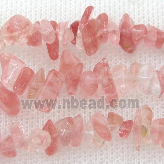 pink watermelon Quartz chip beads