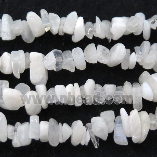 white MoonStone chip beads