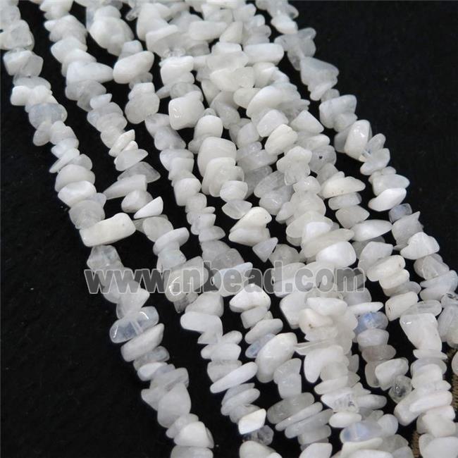 white MoonStone chip beads