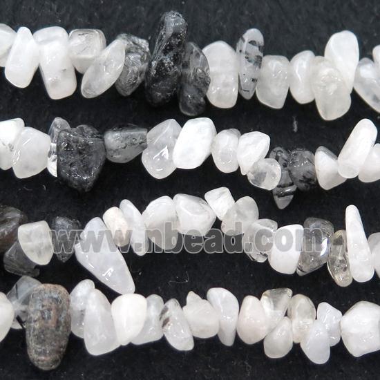 black Rutilated Quartz chip beads