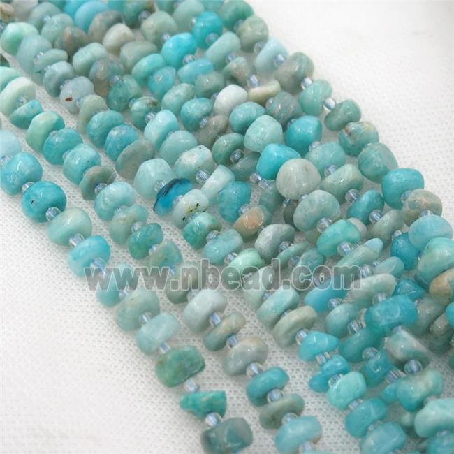 green Amazonite rondelle beads