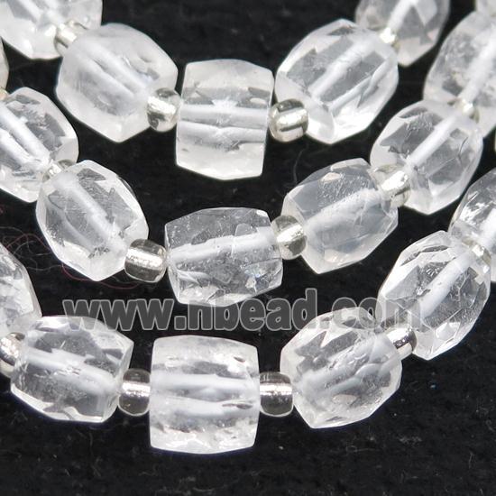 Clear Quartz Beads, faceted cube