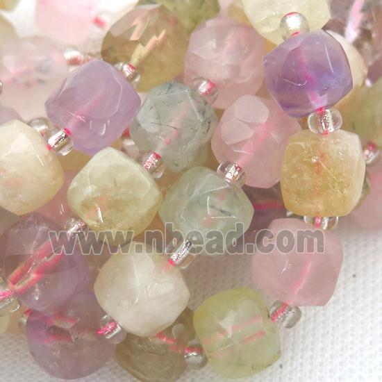 mix Gemstone Beads, faceted cube