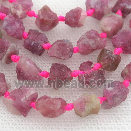 pink Tourmaline Beads, freeform