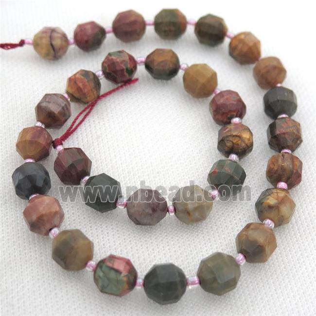 red Picasso Jasper bullet beads