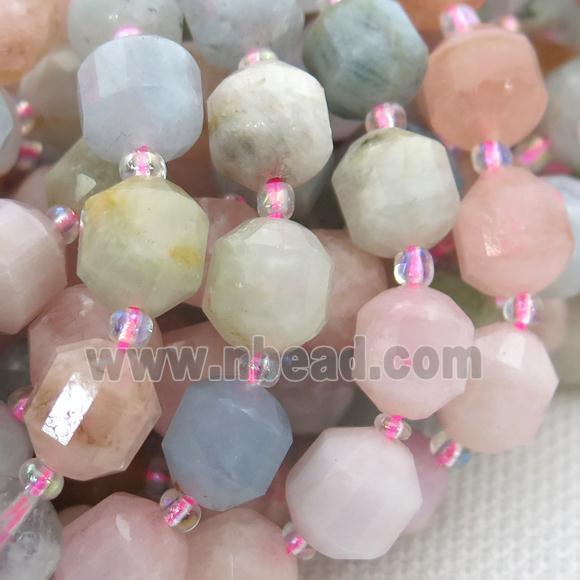 Morganite bullet beads, mix color