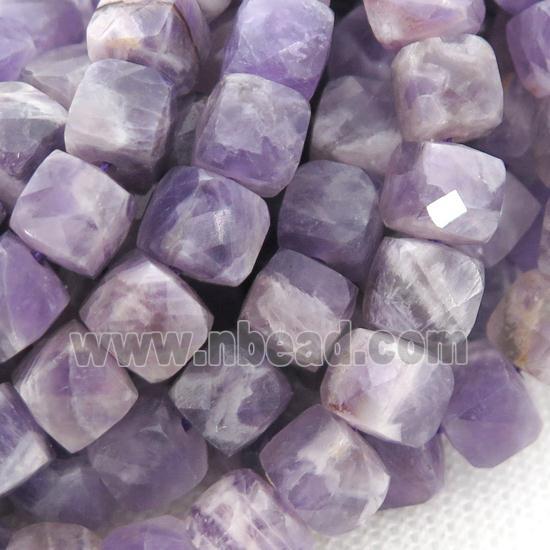 dogteeth Amethyst Beads, faceted cube