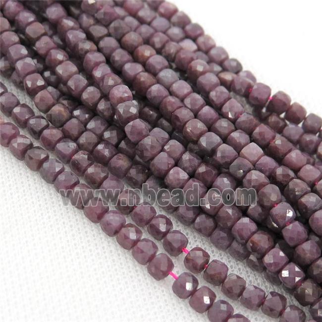 Ruby Beads, faceted cube