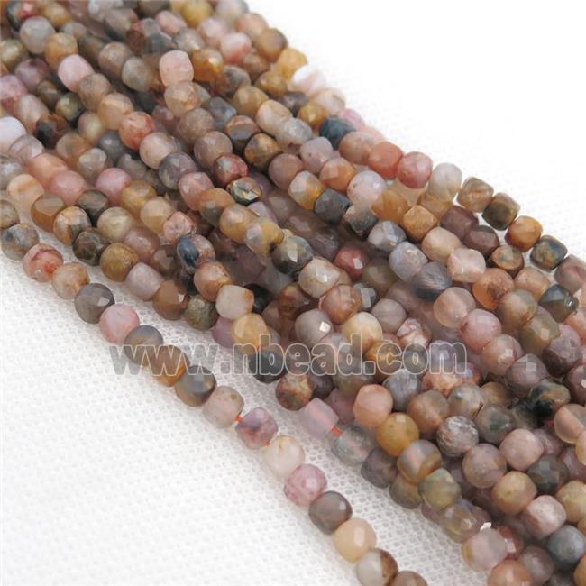 Pietersite Jasper Beads, faceted cube