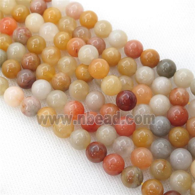 Natural Aventurine Beads Multicolor Smooth Round