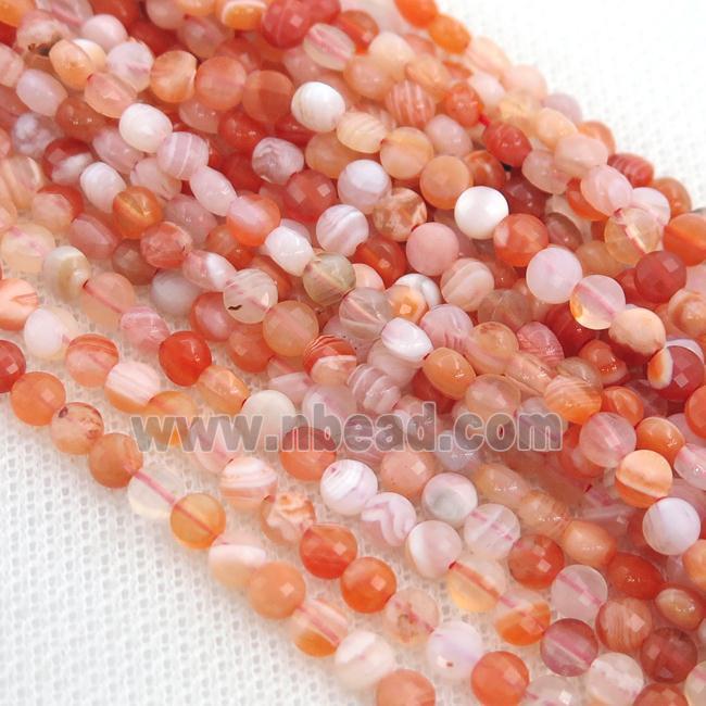 red Botswana Agate Beads, faceted coin