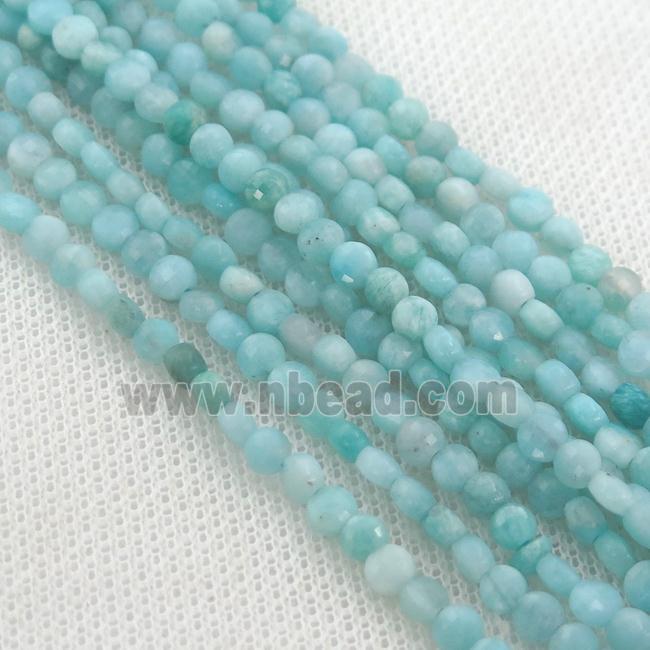 Amazonite Beads, faceted coin