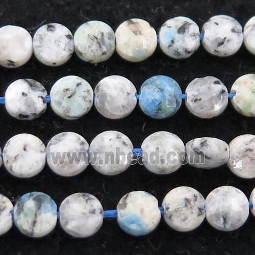 K2 Jasper Beads, faceted coin