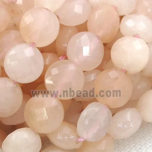 pink Aventurine Beads, faceted coin