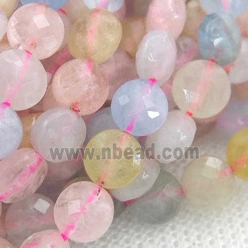 Morganite Beads, faceted circle