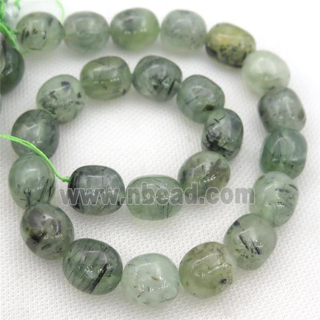 green Prehnite Beads, freeform