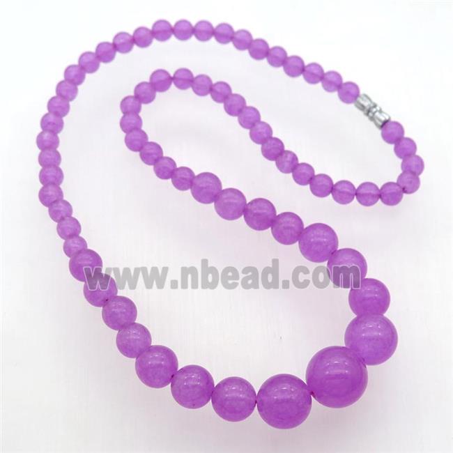 hotpink Malaysia Jade Necklaces with screw clasp