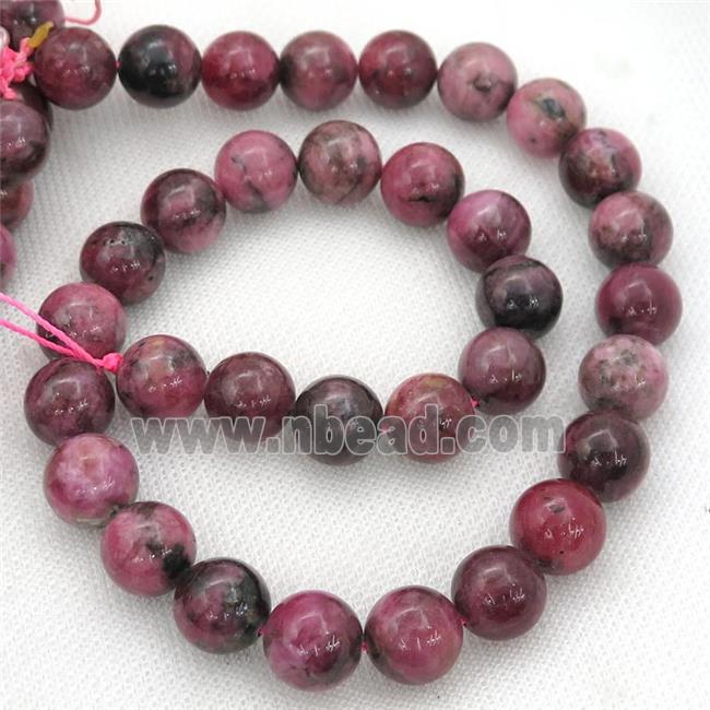 red African Rhodonite Beads, round, AA-grade