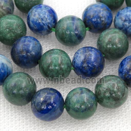 Natural Azurite Beads Smooth Round Dye