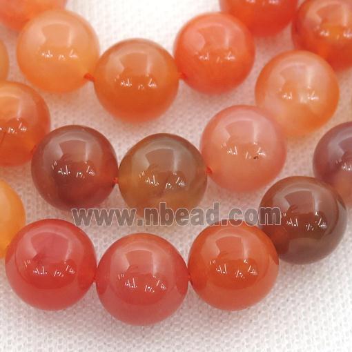 red Chalcedony Beads, round