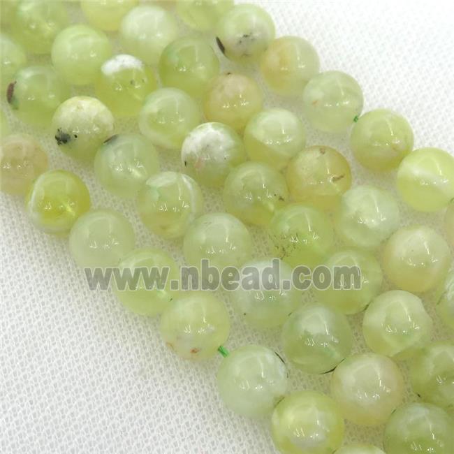 olive Grape Quartz beads, round