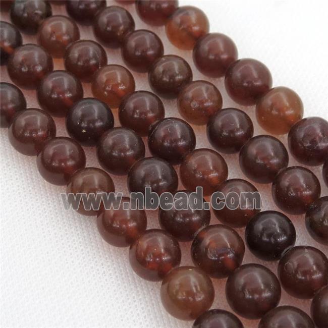 natural Amber Beads, round, brown