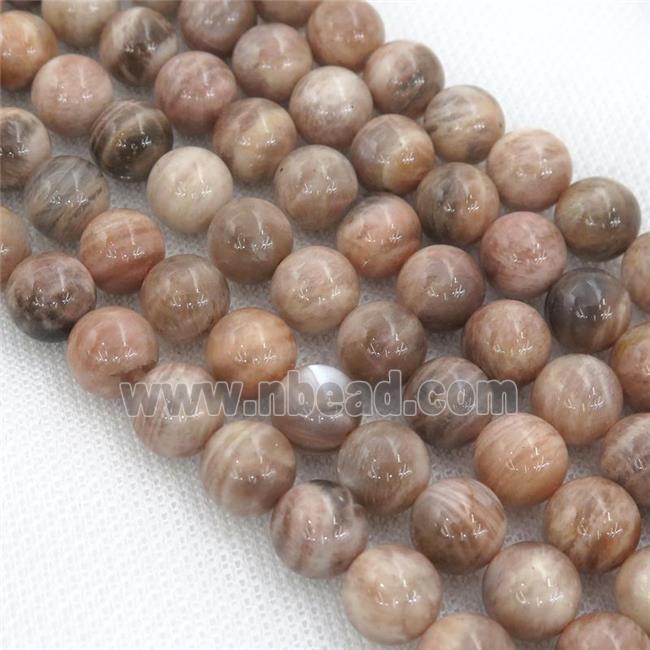 Natural Black Sunstone Beads Smooth Round