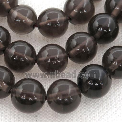 Smoky Quartz Beads, round, A-grade