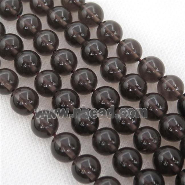 Smoky Quartz Beads, round, A-grade