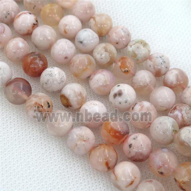 cherry agate beads, round, B-grade