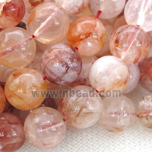 red Iron Quartz Beads, round