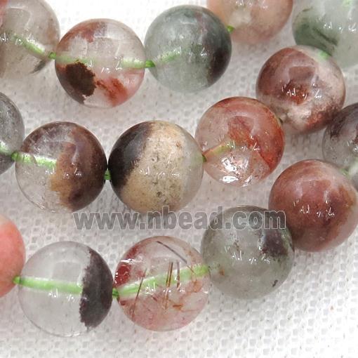 Chlorite Quartz Beads Red Green Smooth Round